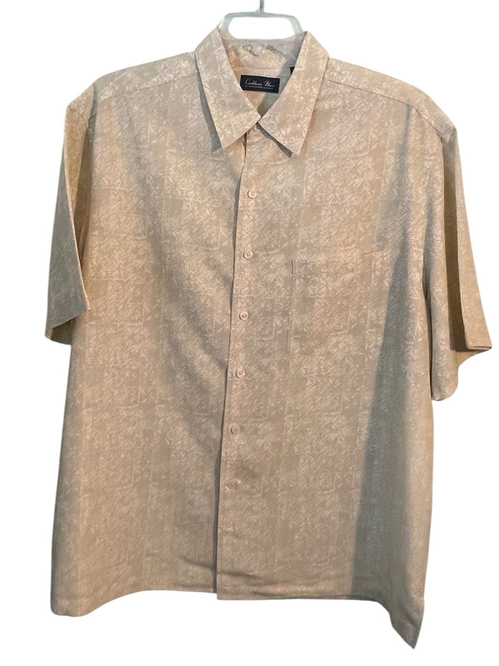 Caribbean Blue by Roundtree & Yorke tropical men’s shirt. Size XL GUC
